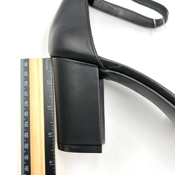 Jessica Simpson Womens Size 11 Black Leather Open Toe Block Heels Sandals Shoes - Picture 12 of 13